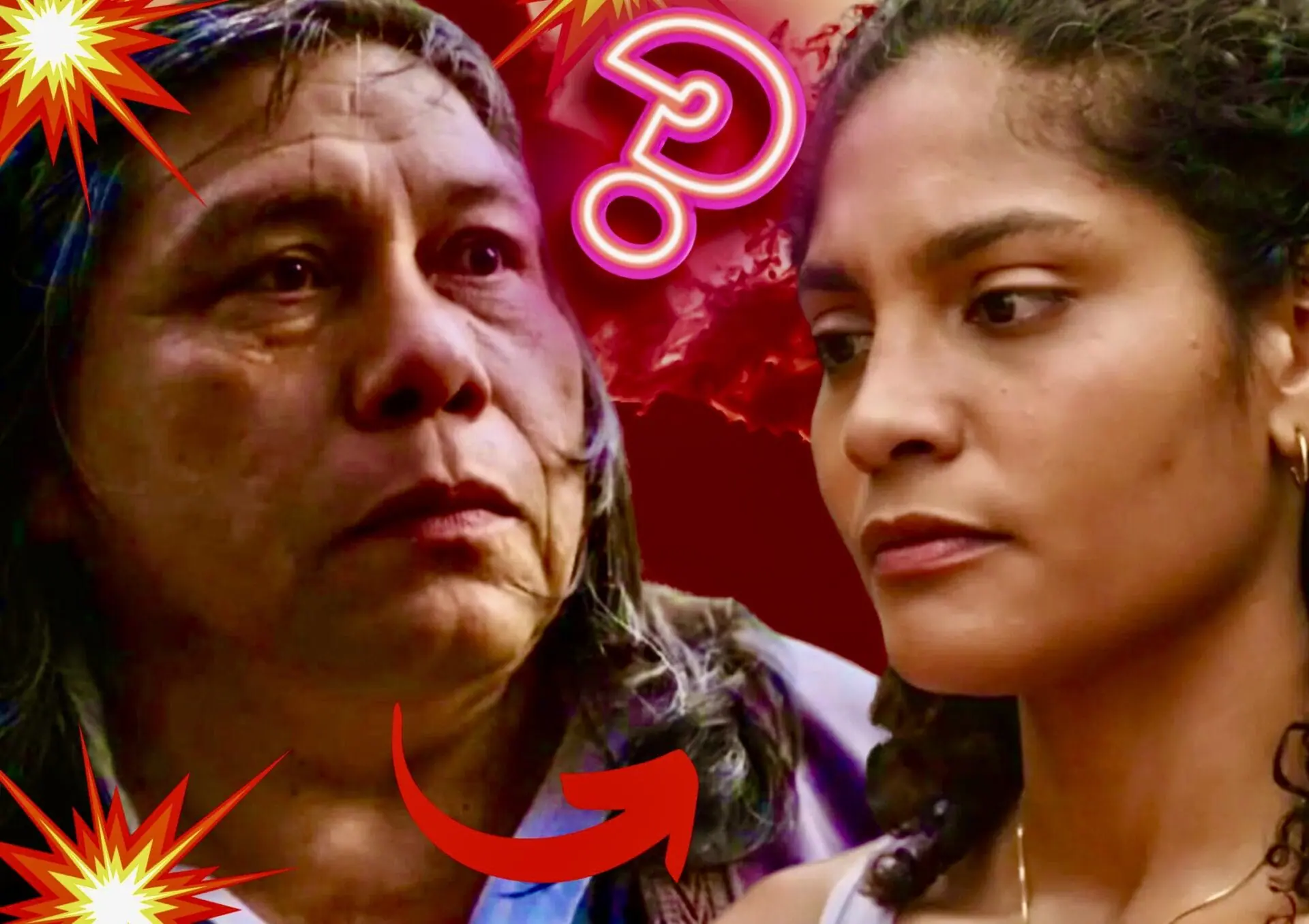 Jurecê (Daniel Munduruku) e Aline (Barbara Reis) em Terra e Paixão