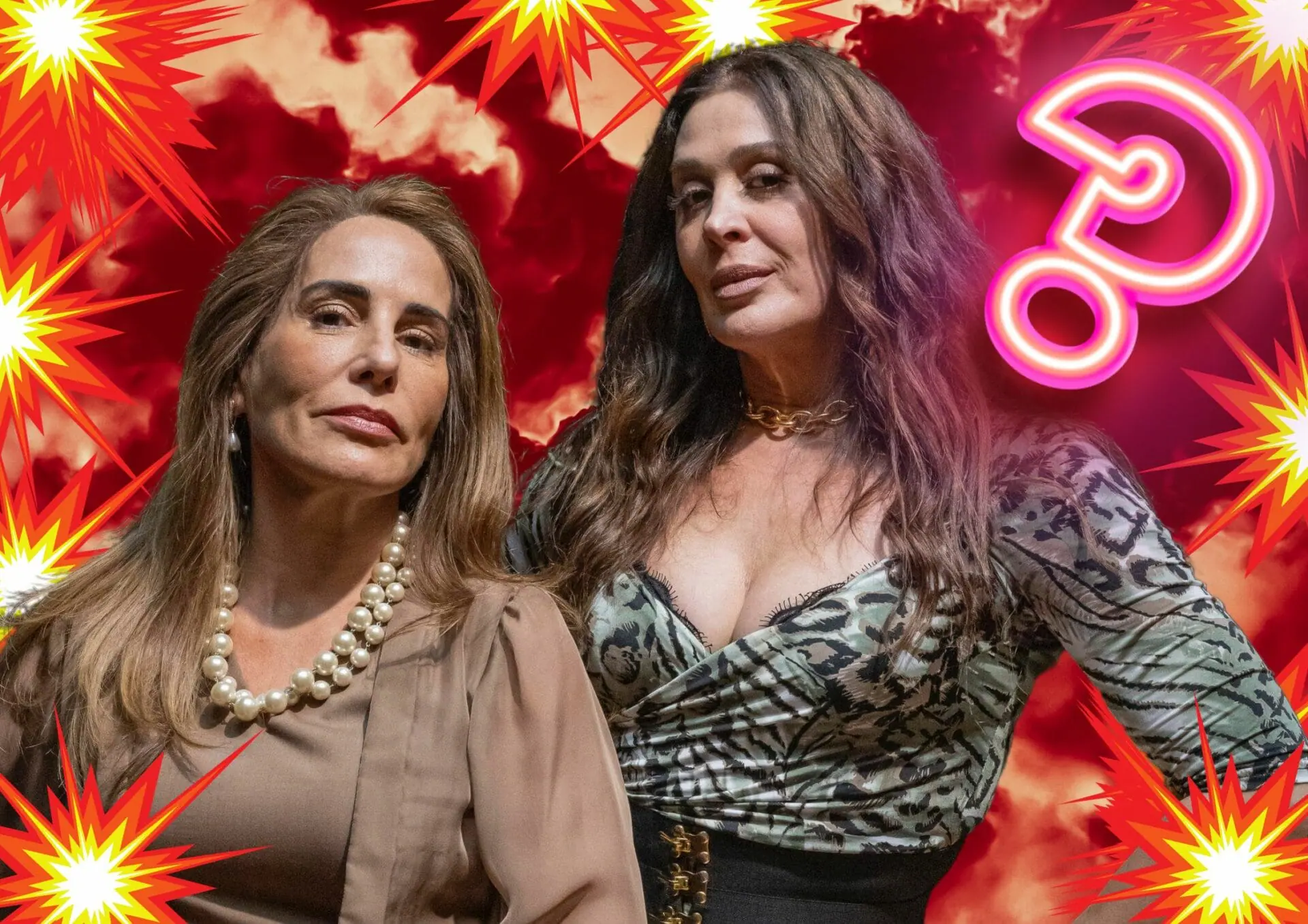 Irene (Gloria Pires) e Emengarda/ Emmy (Claudia Raia) em Terra e Paixão