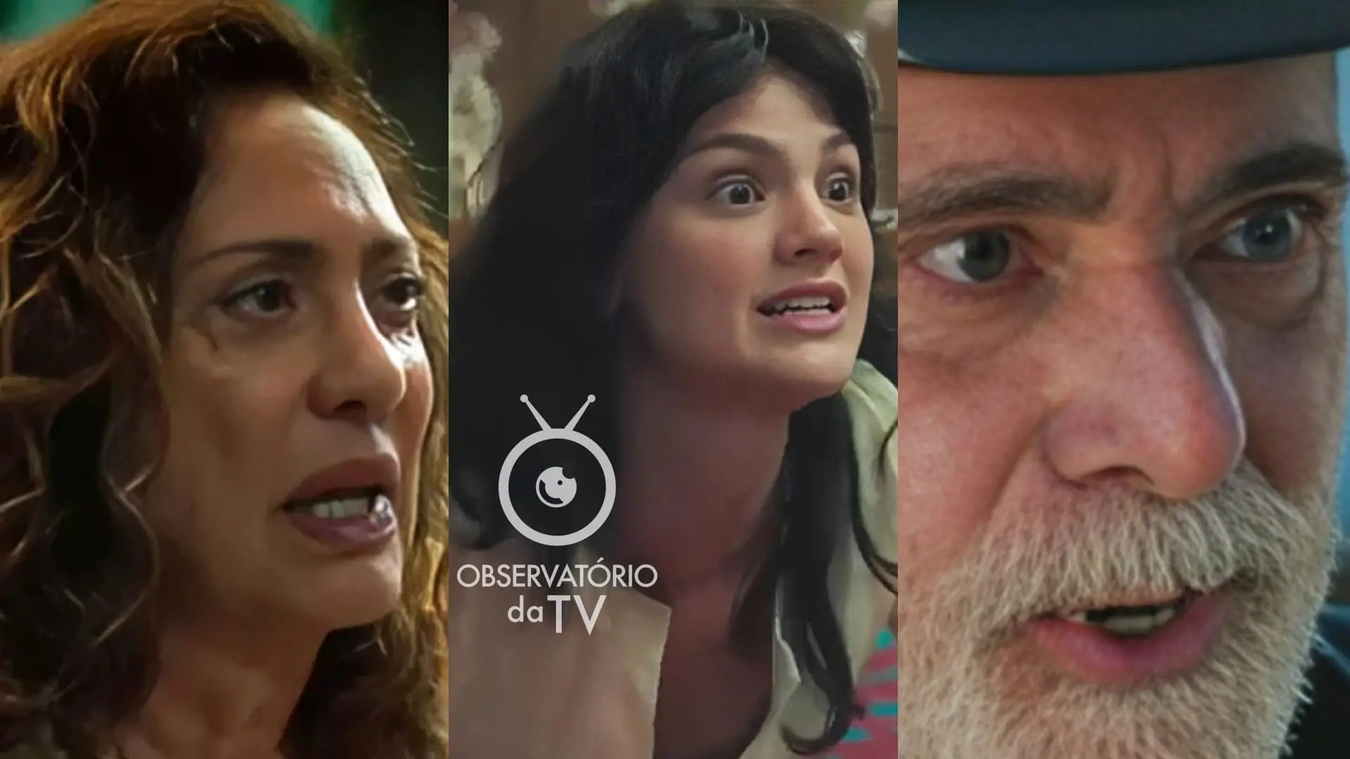 Agatha (Eliane Giardini), Petra (Debora Ozório) e Antônio (Tony Ramos) de Terra e Paixão