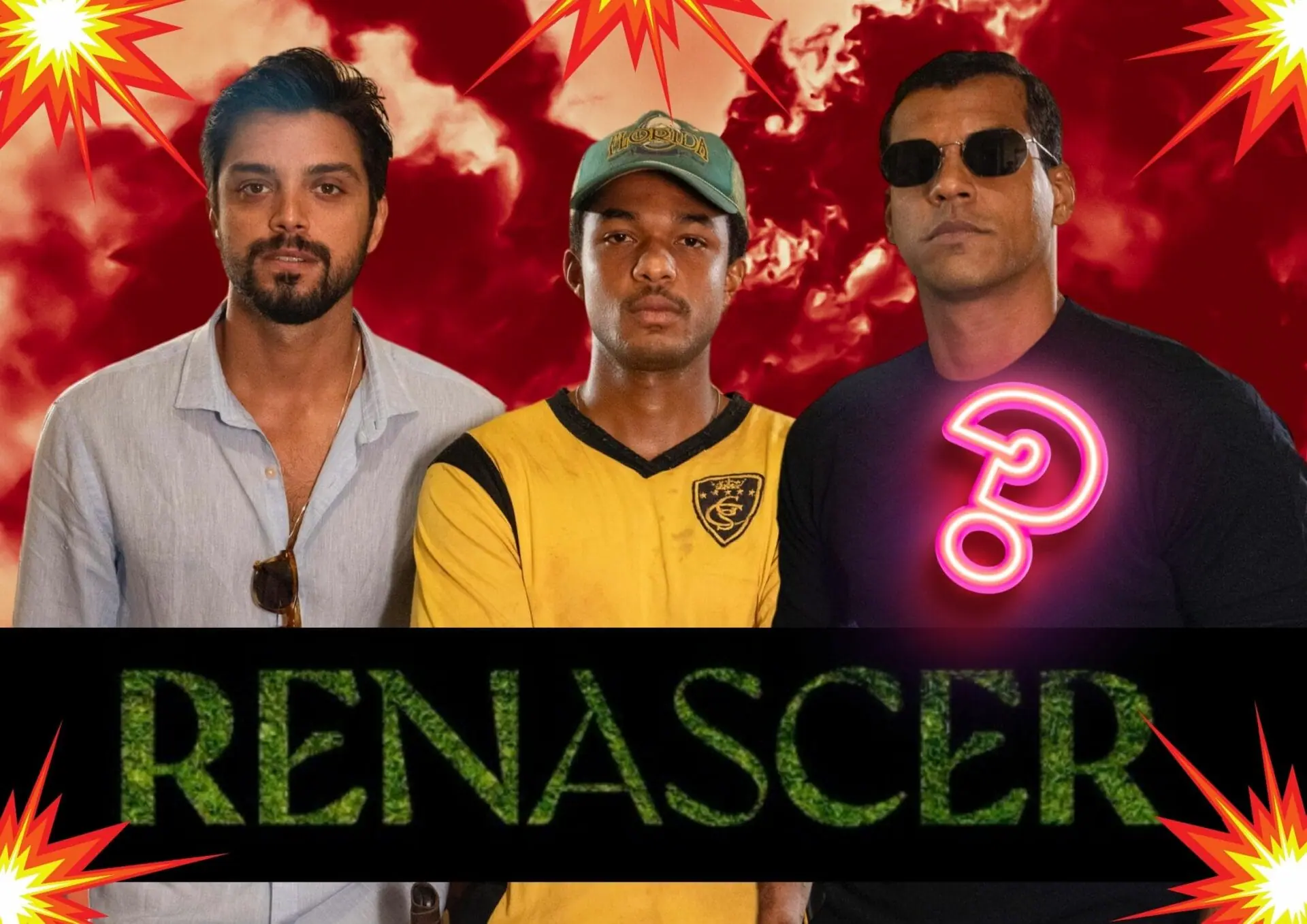 José Venâncio (Rodrigo Simas), João Pedro (Juan Paiva) e José Bento (Marcello Melo Jr.) em Renascer