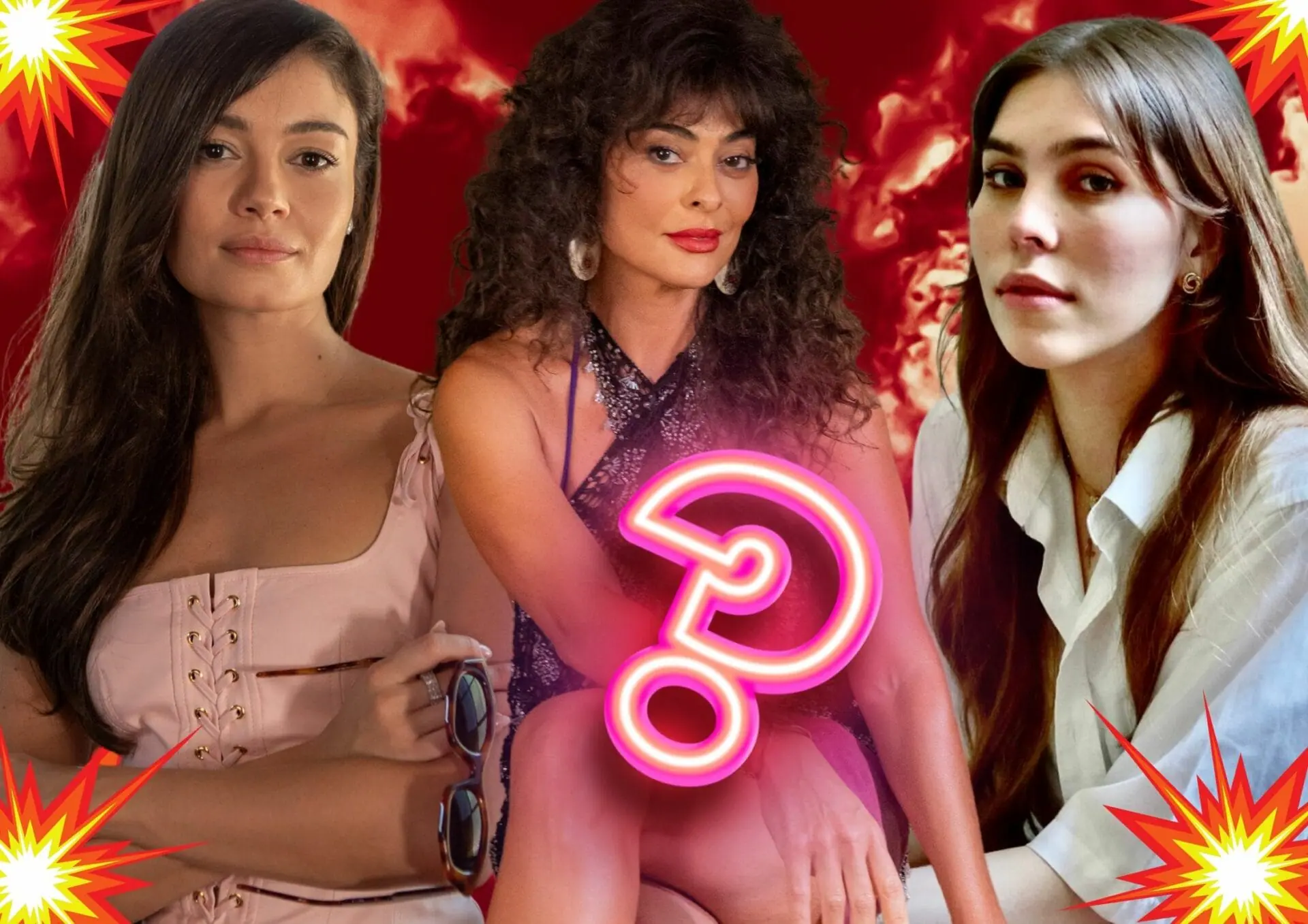 Eliana (Sophie Charlotte), Jacutinga (Juliana Paes) e Buba (Gabriela Medeiros) em Renascer