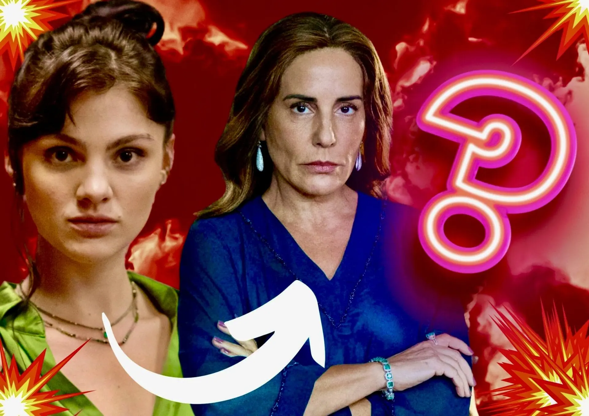 Irene (Gloria Pires) e Petra (Debora Ozório) de Terra e Paixão