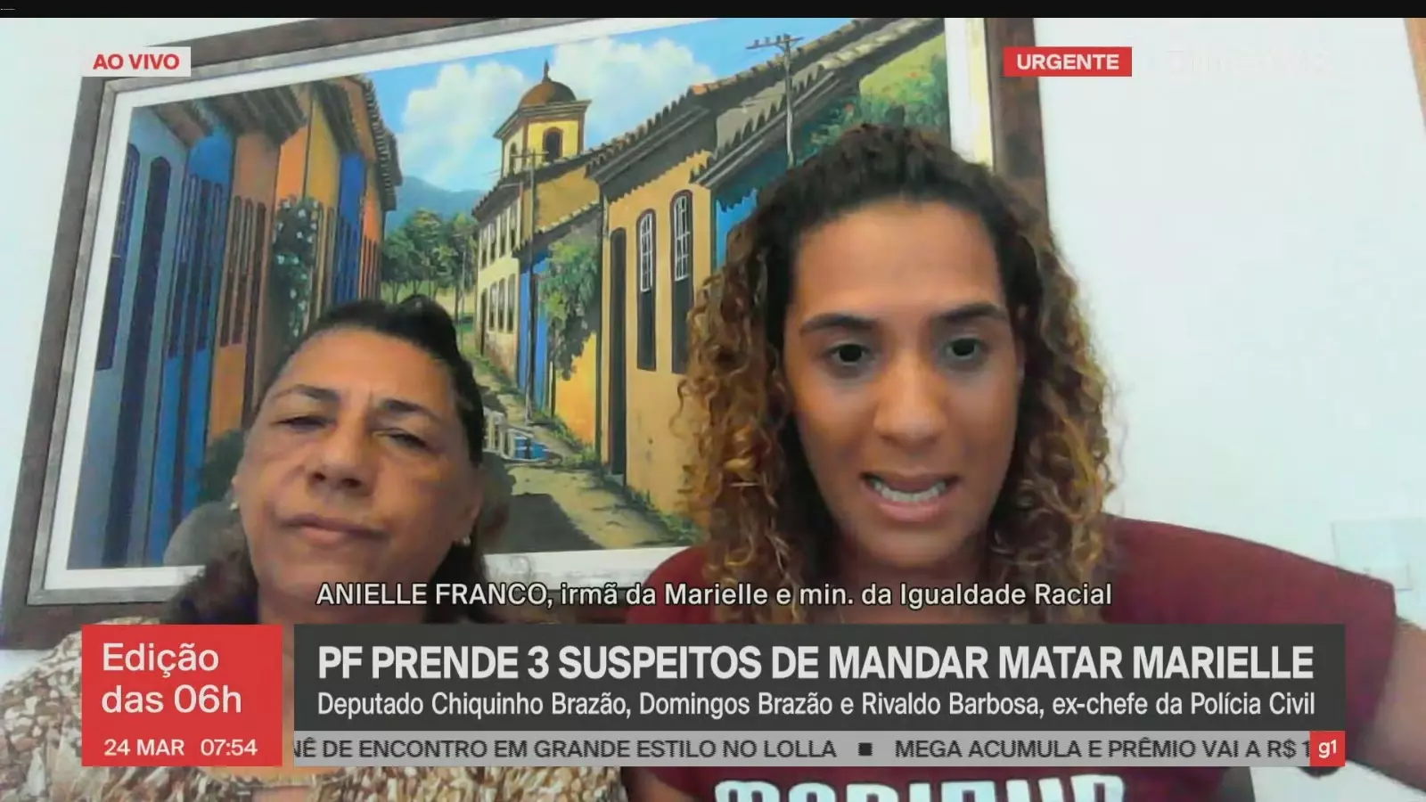 Cobertura da GloboNews sobre o caso Marielle