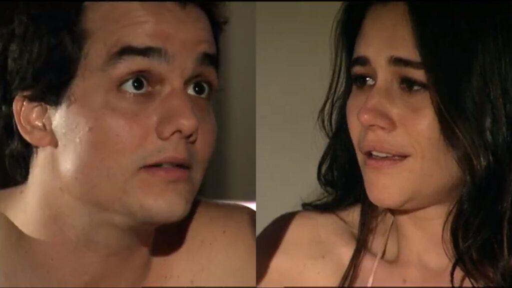 Olavo (Wagner Moura) e Taís (Alessandra Negrini) de Paraíso Tropical