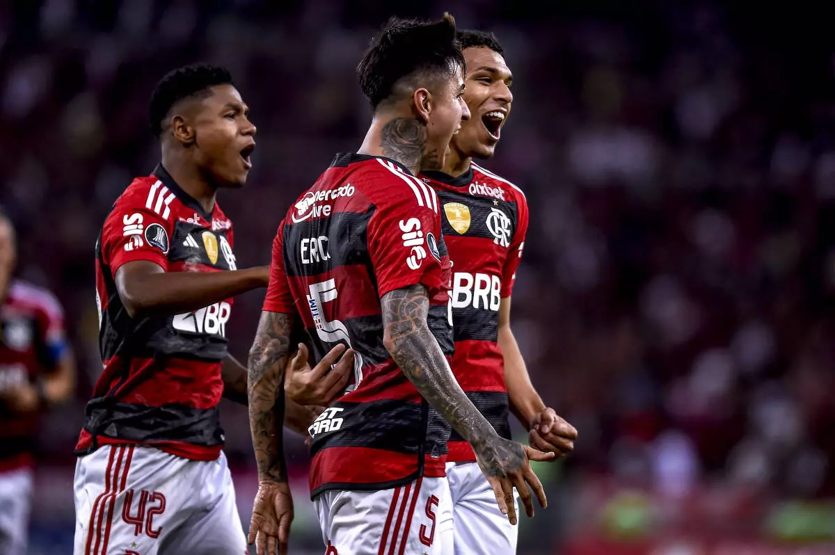 O time do Flamengo em campo
