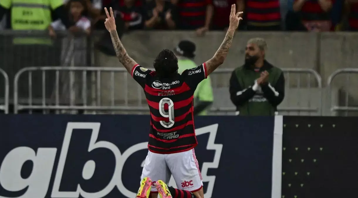O time do Flamengo em campo