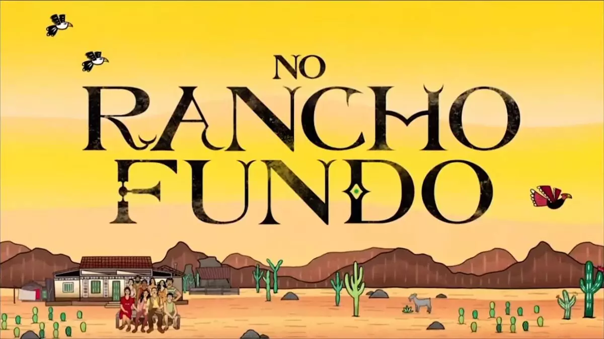 Logotipo da novela No Rancho Fundo, da TV Globo