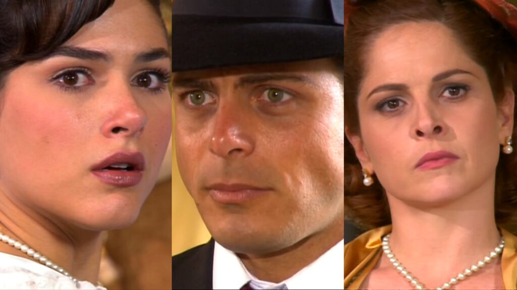 Dalila (Fernanda Machado), Raul (Luigi Baricelli) e Olívia (Drica Moraes) de Alma Gêmea